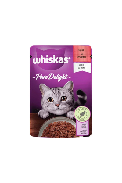 WHİSKAS POUCH PURE DELİGHT SIĞIR ETLİ 85 GR